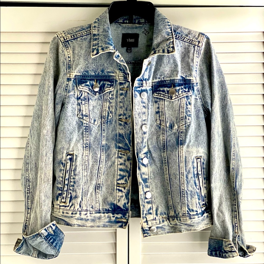 Denim Jean Jacket, Junior Medium, Button-Front, Women’s